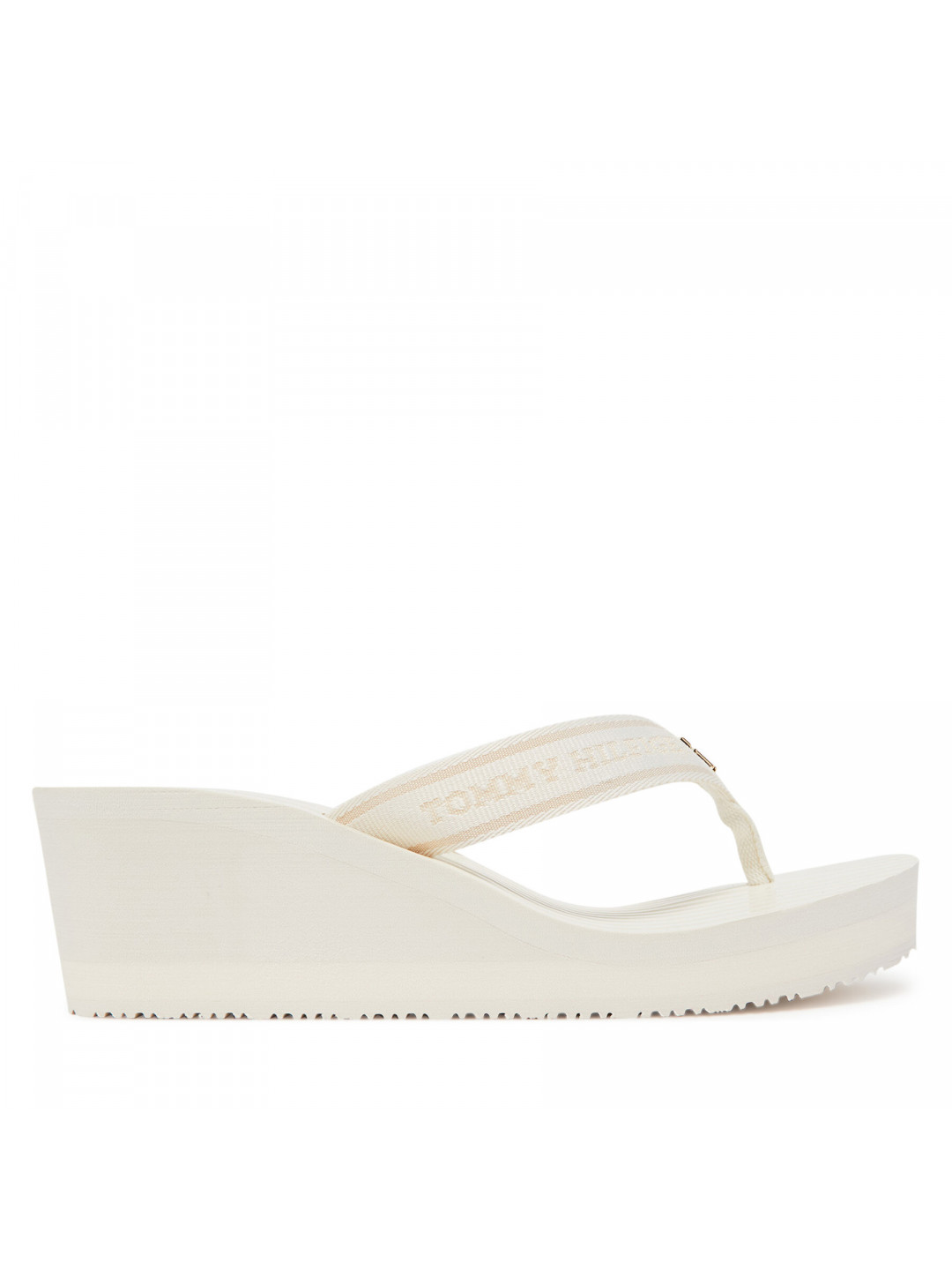 Žabky Tommy Hilfiger Th Stripes Wedge Beach Sandal FW0FW08521 Bílá